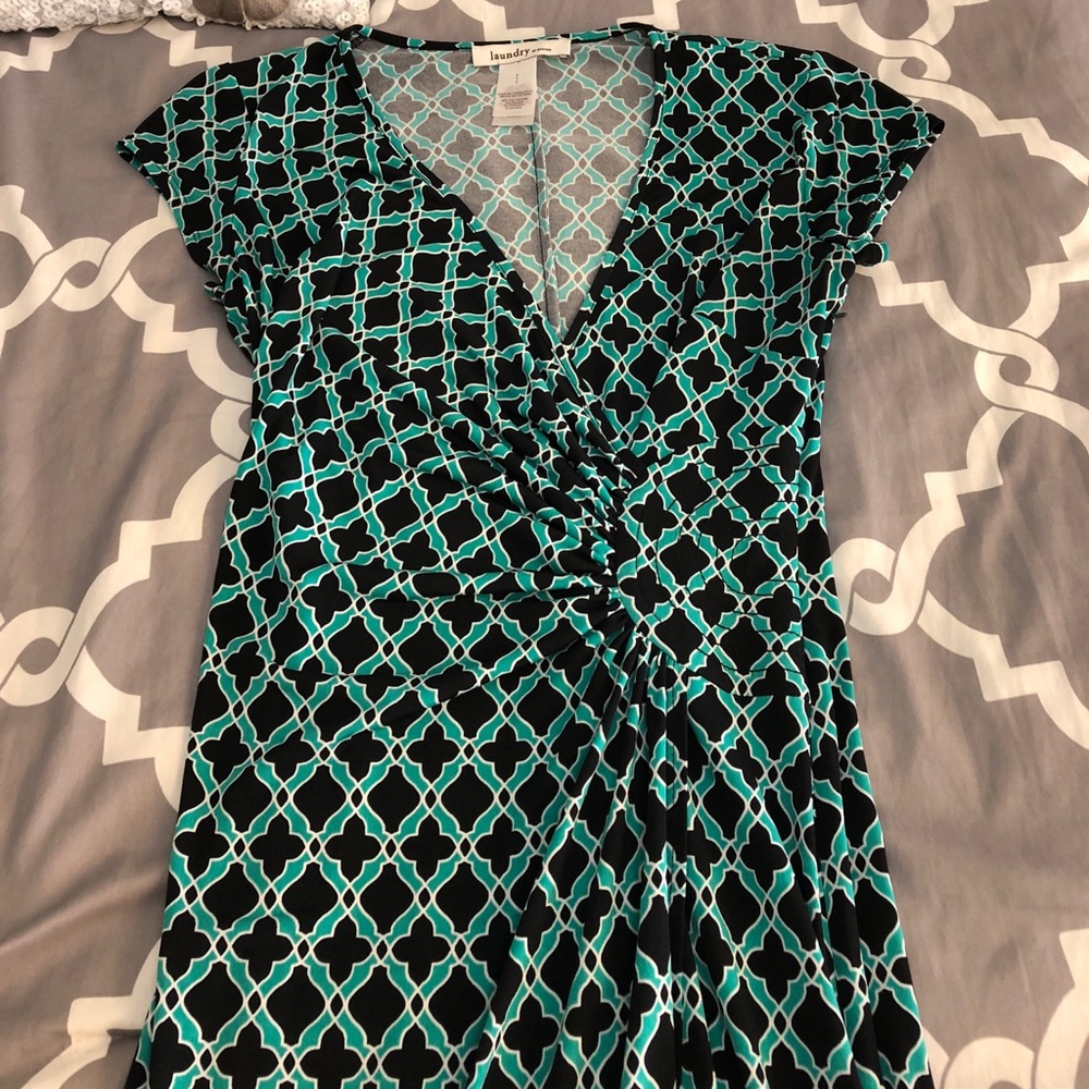 Laundry Teal and Black dress